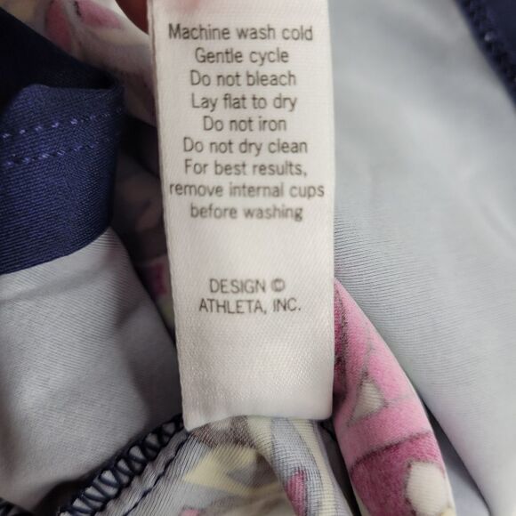 XS ATHLETA OFFSHORE PAISLEY BLUE PINK TANK TANKINI SWIM SUP TOP EXTRA SMALL - Picture 8 of 11